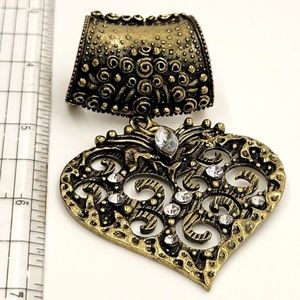 Scarf Necklace Jewelry, with Antique and Crystal Coloring